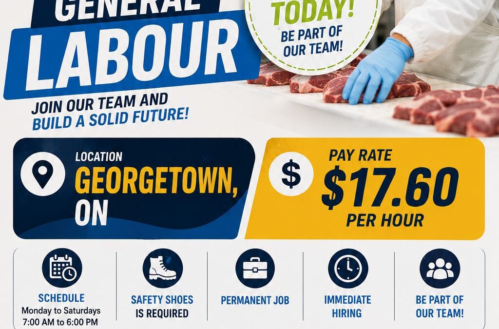 General Labour – Meat Processing – Georgetown
